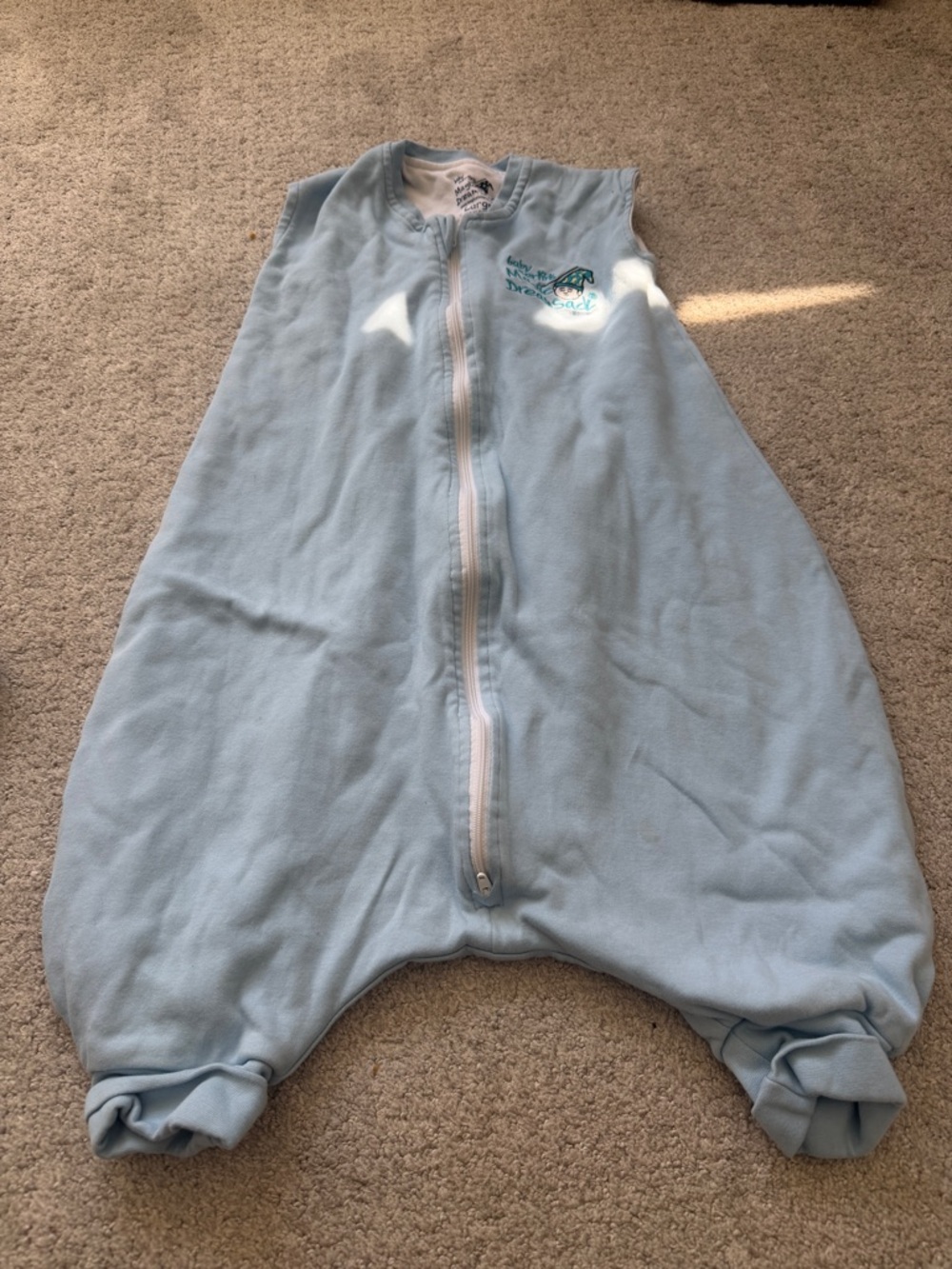 Blue Baby Sleep Sack Romper with Front Zipper